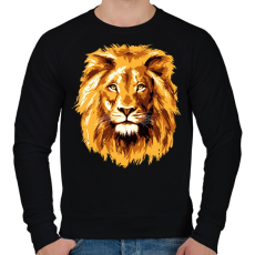 PRINTFASHION Lion - Férfi pulóver - Fekete
