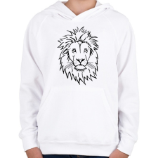 PRINTFASHION lion  - Gyerek kapucnis pulóver - Fehér gyerek pulóver, kardigán