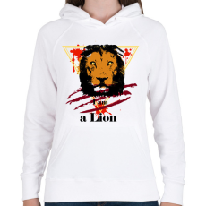 PRINTFASHION Lion - Női kapucnis pulóver - Fehér