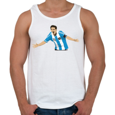 PRINTFASHION Lionel Messi - Férfi atléta - Fehér atléta, trikó