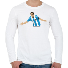 PRINTFASHION Lionel Messi - Férfi hosszú ujjú póló - Fehér férfi póló
