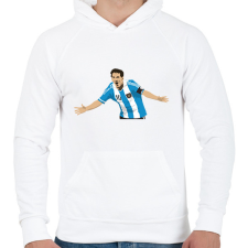 PRINTFASHION Lionel Messi - Férfi kapucnis pulóver - Fehér férfi pulóver, kardigán