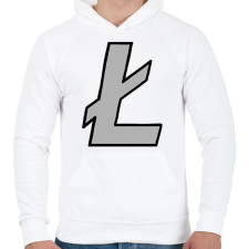 PRINTFASHION Litecoin - Férfi kapucnis pulóver - Fehér férfi pulóver, kardigán