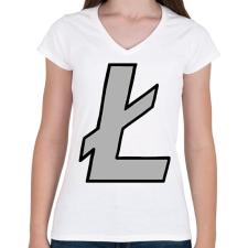 PRINTFASHION Litecoin - Női V-nyakú póló - Fehér női póló