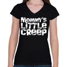 PRINTFASHION Little Creep - Női V-nyakú póló - Fekete női póló