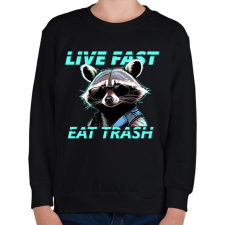 PRINTFASHION LIVE FAST EAT TRASH - Gyerek pulóver - Fekete gyerek pulóver, kardigán