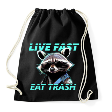 PRINTFASHION LIVE FAST EAT TRASH - Sportzsák, Tornazsák - Fekete tornazsák