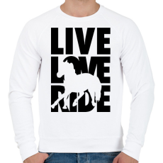 PRINTFASHION Live Love Ride lovas - Férfi pulóver - Fehér