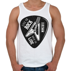 PRINTFASHION Live the rock - Rock to live - Férfi atléta - Fehér