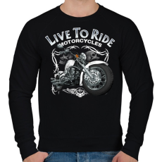 PRINTFASHION LIVE TO RIDE - Férfi pulóver - Fekete