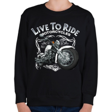 PRINTFASHION LIVE TO RIDE - Gyerek pulóver - Fekete gyerek pulóver, kardigán