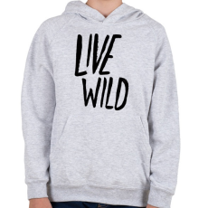 PRINTFASHION Live Wild - Gyerek kapucnis pulóver - Sport szürke