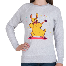 PRINTFASHION Llama Dabbing - Női pulóver - Sport szürke