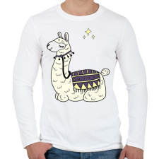 PRINTFASHION llama - Férfi hosszú ujjú póló - Fehér férfi póló
