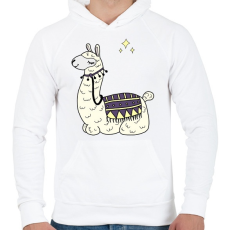 PRINTFASHION llama - Férfi kapucnis pulóver - Fehér