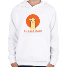 PRINTFASHION llama - Gyerek kapucnis pulóver - Fehér gyerek pulóver, kardigán