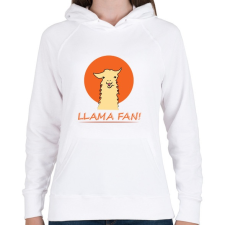PRINTFASHION llama - Női kapucnis pulóver - Fehér női pulóver, kardigán