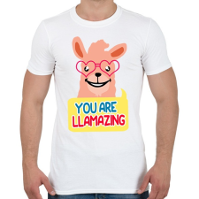 PRINTFASHION LLAMAZING - Férfi póló - Fehér férfi póló