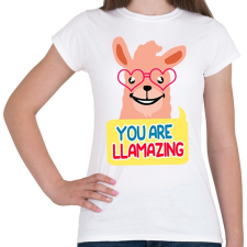 PRINTFASHION LLAMAZING - Női póló - Fehér női póló