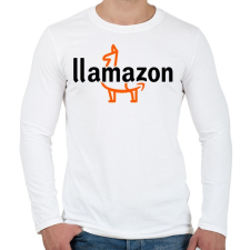 PRINTFASHION Llamazon - Férfi hosszú ujjú póló - Fehér férfi póló