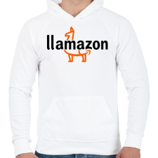 PRINTFASHION Llamazon - Férfi kapucnis pulóver - Fehér férfi pulóver, kardigán