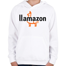 PRINTFASHION Llamazon - Gyerek kapucnis pulóver - Fehér