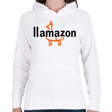 PRINTFASHION Llamazon - Női kapucnis pulóver - Fehér női pulóver, kardigán