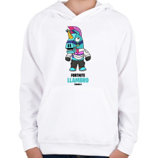 PRINTFASHION Llambro - Fortnite Season 6 - Gyerek kapucnis pulóver - Fehér