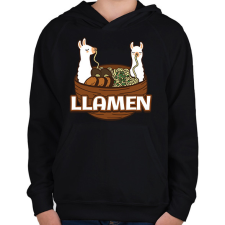 PRINTFASHION Llamen - Gyerek kapucnis pulóver - Fekete gyerek pulóver, kardigán