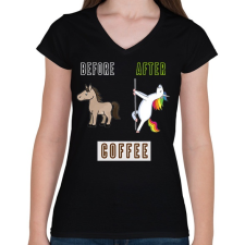 PRINTFASHION LO2 - Női V-nyakú póló - Fekete női póló