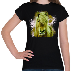 PRINTFASHION ló arc 4 - Női póló - Fekete