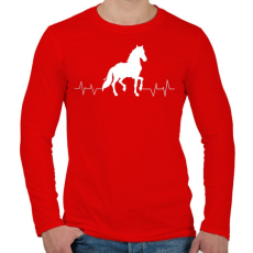 PRINTFASHION LÓ életjel - Férfi hosszú ujjú póló - Piros
