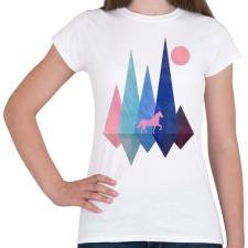 PRINTFASHION Ló és hegyek - Női póló - Fehér női póló