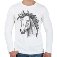 PRINTFASHION ló - Férfi hosszú ujjú póló - Fehér