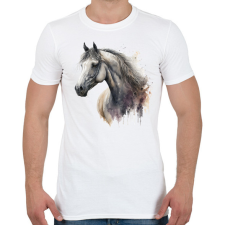 PRINTFASHION Ló - Férfi póló - Fehér férfi póló