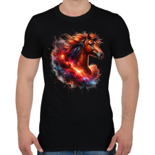 PRINTFASHION ló - Férfi póló - Fekete férfi póló