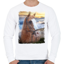 PRINTFASHION ló - Férfi pulóver - Fehér férfi pulóver, kardigán