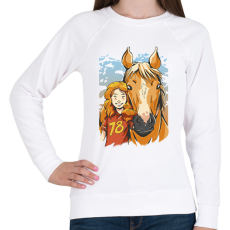 PRINTFASHION Ló gazdi - Női pulóver - Fehér