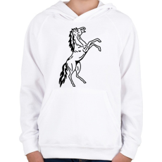 PRINTFASHION ló - Gyerek kapucnis pulóver - Fehér
