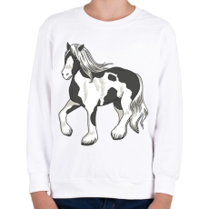 PRINTFASHION Ló - Gyerek pulóver - Fehér