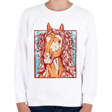 PRINTFASHION Ló - Gyerek pulóver - Fehér