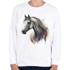 PRINTFASHION Ló - Gyerek pulóver - Fehér