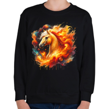 PRINTFASHION ló - Gyerek pulóver - Fekete gyerek pulóver, kardigán