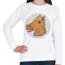 PRINTFASHION Ló maszk - Női pulóver - Fehér női pulóver, kardigán