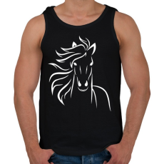 PRINTFASHION Ló minta  - Férfi atléta - Fekete