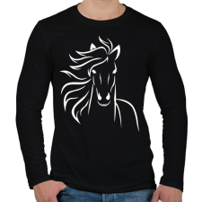 PRINTFASHION Ló minta  - Férfi hosszú ujjú póló - Fekete férfi póló