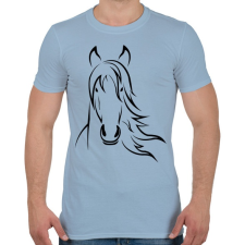 PRINTFASHION Ló minta - Férfi póló - Világoskék férfi póló