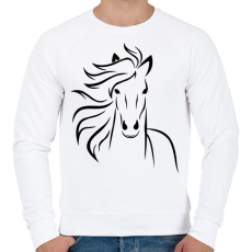 PRINTFASHION Ló minta  - Férfi pulóver - Fehér