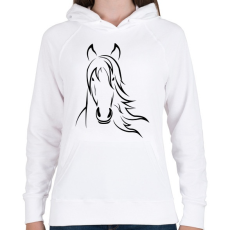 PRINTFASHION Ló minta - Női kapucnis pulóver - Fehér