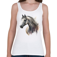 PRINTFASHION Ló - Női atléta - Fehér női trikó